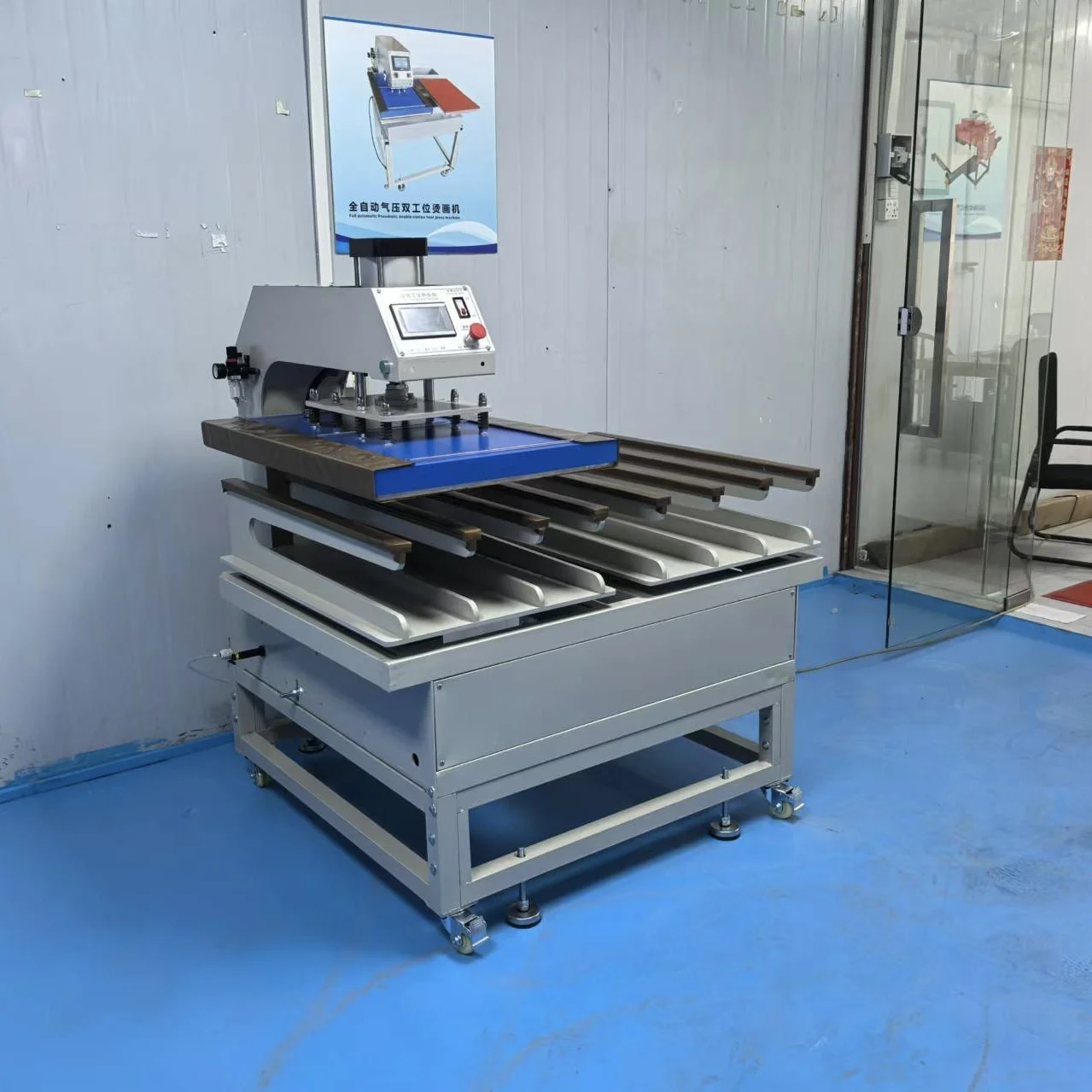 Pneumatic Upper Sliding up Seamless Side Socks Iron Sublimation Heat Press Machine for Trousers