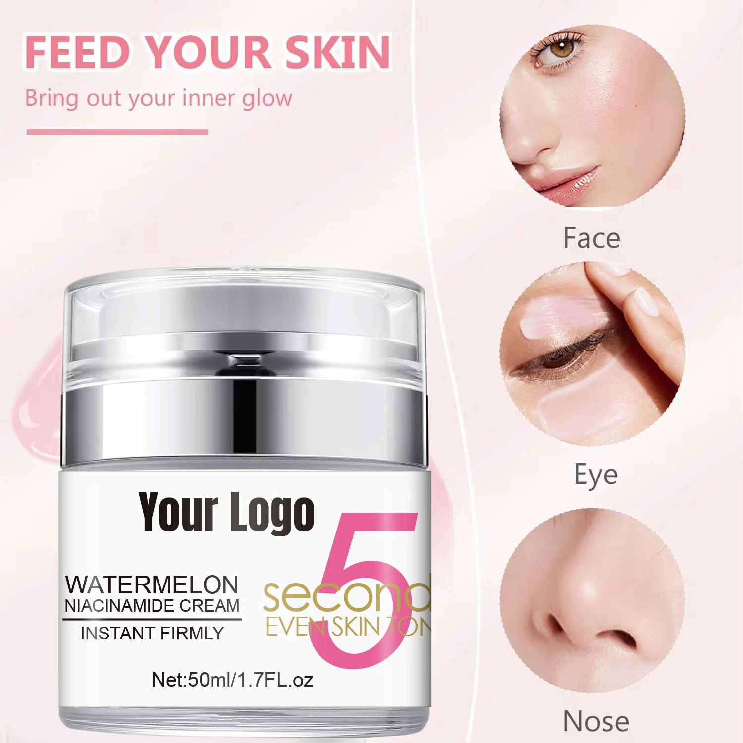 Wholesale Custom Natural Plant Watermelon Face Cream Professional Beauty Whitening Anti Aging Anti Acne Moisturizing Face Cream