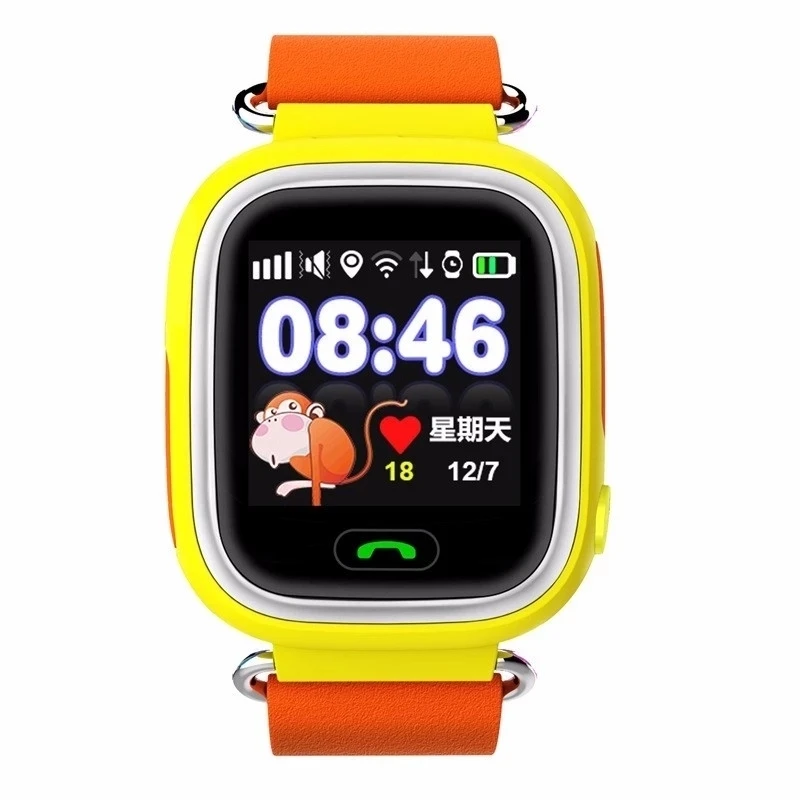 Q90 Child Smart Watch Phone Position 1.22 inch Touch Screen SOS Kids GPS Watch with Different Colors