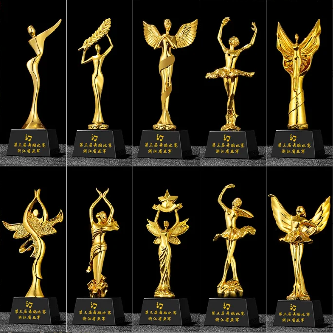 Manufacturer Custom Resin Electroplatel Metal Trophy Award Soccer Football Trophies Sports Cup