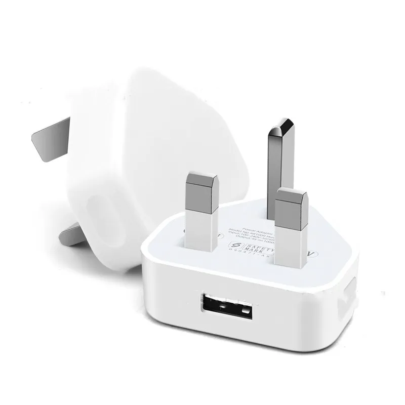 Original Mobile Phone Charger UK Plug Wall USB 3 pin Charger 5W USB Power Adapter for iPhone 6 7 8 X 11 12 13