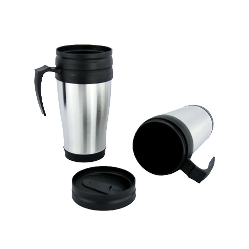 Portable multi color sliding lid selection travel coffee car mug plastic with handle