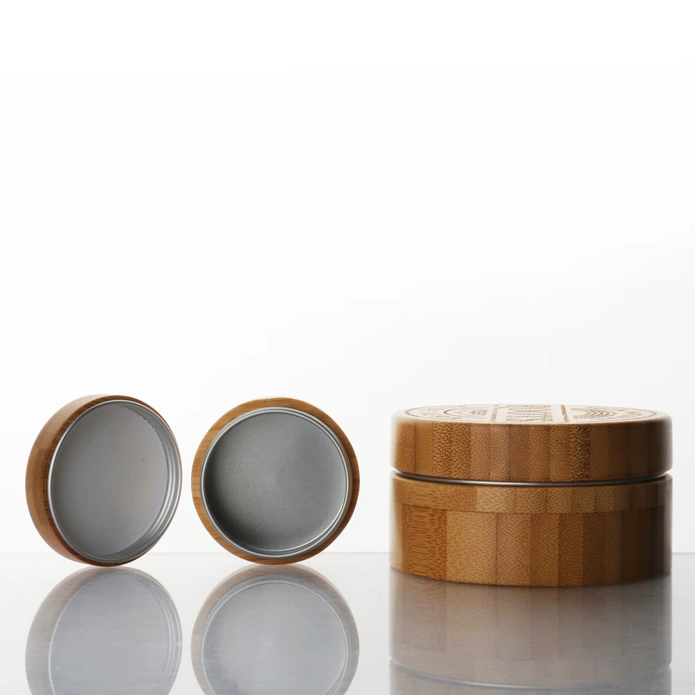 Wholesale 1oz 2oz 3oz 4oz 5oz 6oz eco-friendly packaging bamboo cream jar aluminum jar