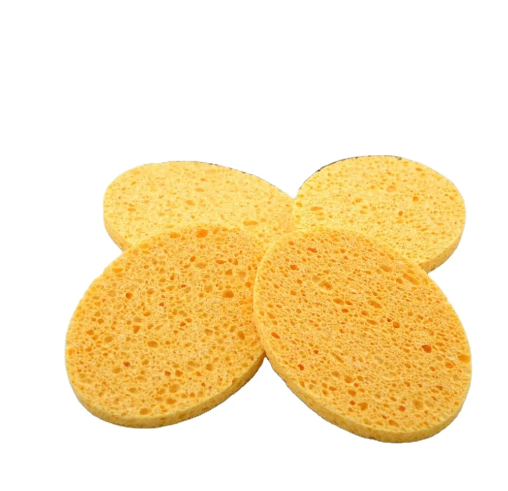 Cellulose Facial Cleaning Sponge Oval Shape Cellulose Cleaning Sponge For Body Exfoliating Scrubber Sponge