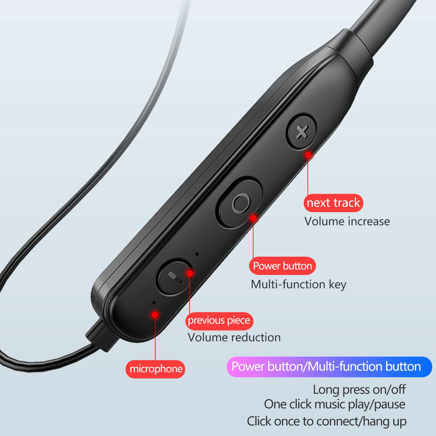 Best quality neckband wireless5.0 earphones in-ear noise-cancelling HIFI subwoofer sports headset headphones H3000