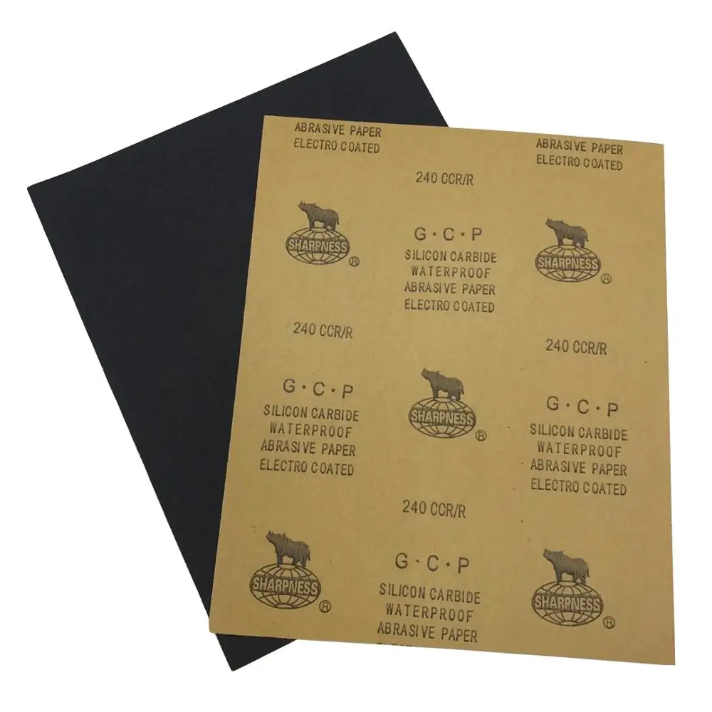 SHARPNESS Cwt Kraft Paper SiC Abrasive Sand Paper Grit 60 to Grit 2000 230mmx280mm Paper Sheet for Automotive Repairing