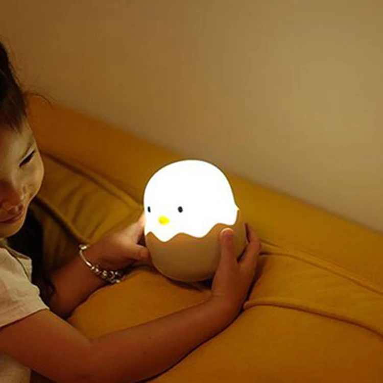 Cute Egg USB Rechargeable Light Sleeping Baby Table Lamp LED Night Lamp Kids Bedroom Light