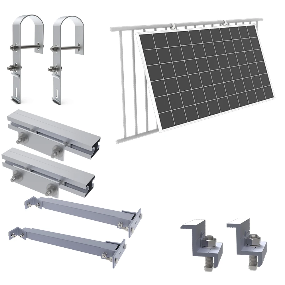 52-90deg Tilt Angle Adjustable Axis Strong Solar Panel Mounting Bracket Balcony Solar Mounting System