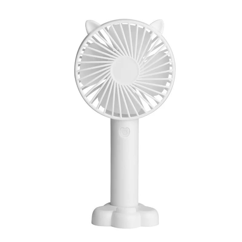 Desktop quiet fans with cute animal cat foot shape base phone holder promotional mini fan hand held fan