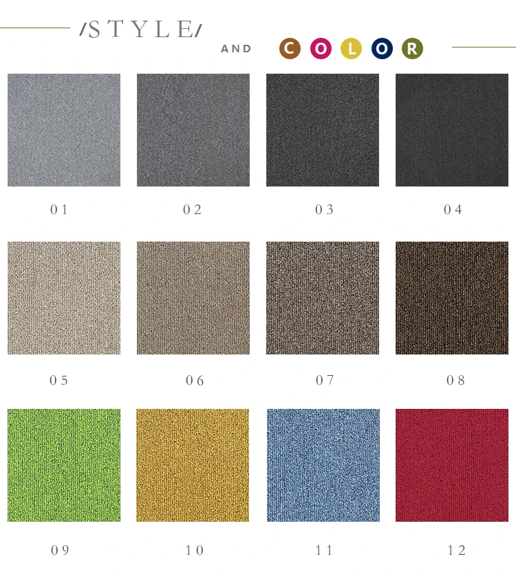 Высококачественная ковровая плитка с битумной подложкой для коммерческого использования 50*50 см 100x100 офиса