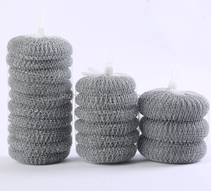 galvanized wire mesh metal silver scourer/Stainless Steel Sponges Scrubbers Cleaning Ball
