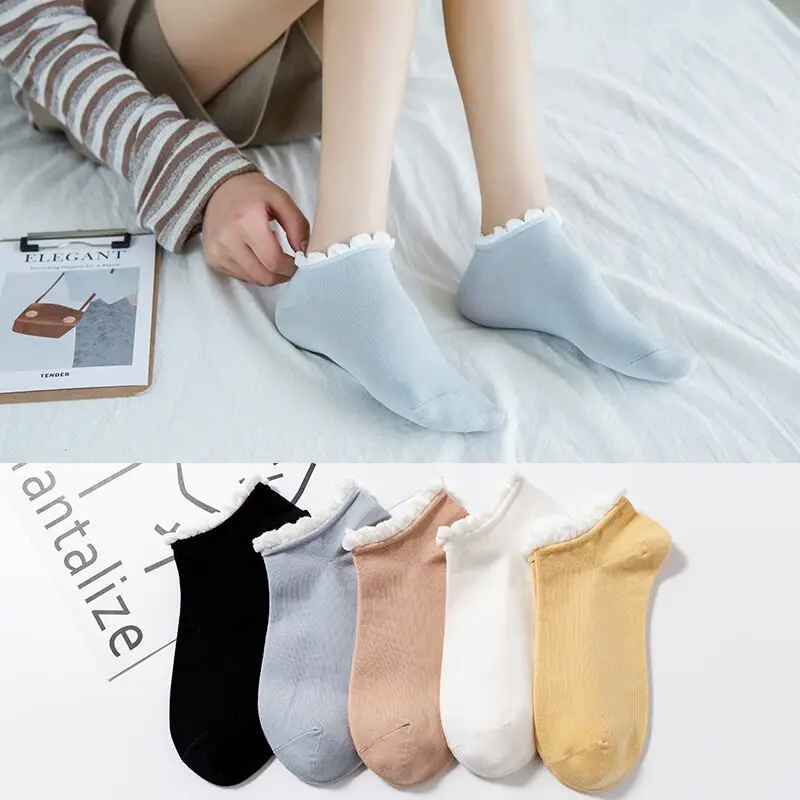 Женские тонкие носки в Корейском стиле на весну и лето, Короткие дышащие носки до щиколотки в стиле Харадзюку, милые женские носки в японском стиле