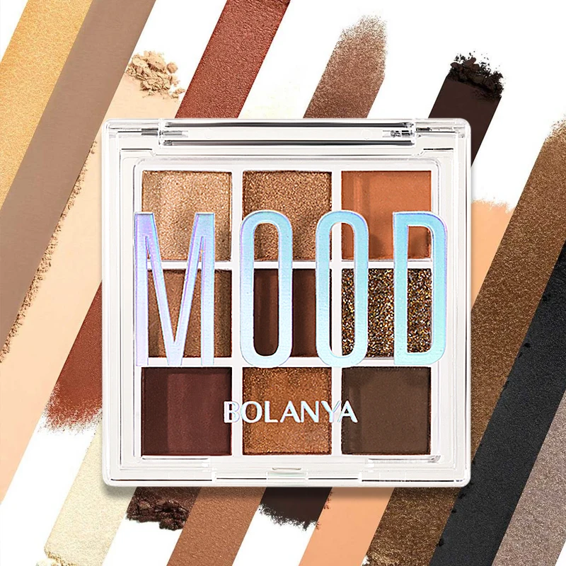 BOLANYA Custom  Logo 9 Colors Vegan Pigment Long Lasting Eye Shadow Palette Private Label  Eyeshadow Palette