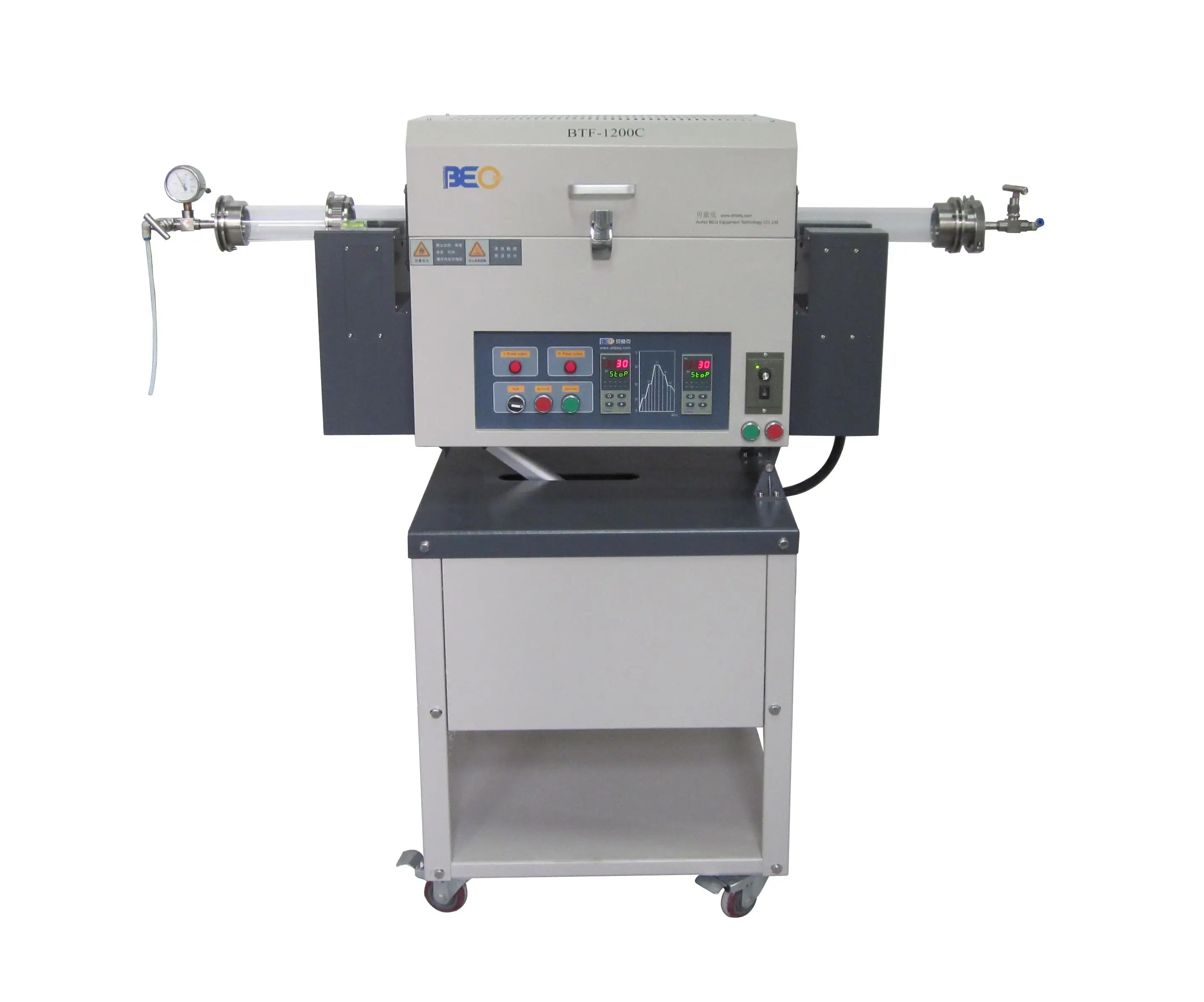 China manufacturer furnace 1200 degree high temperature horizontal quartz tube rotary furnace