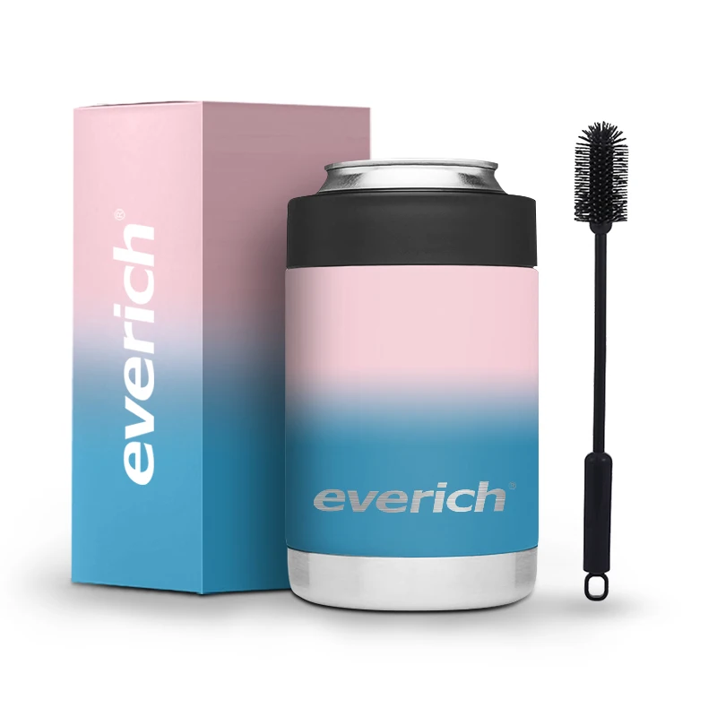 Stainless Steel 12oz Vacuum Insulated beer Can Bottle Cooler Double Wall Copper Plated Metal Can Chiller For Cans and Bottles