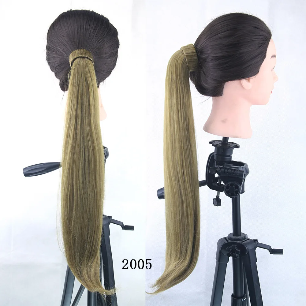 Популярные Длинные прямые Кудрявые Волнистые концы Волшебная паста светлые волосы для конского хвоста кулиска синтетические накладные волосы для конского хвоста