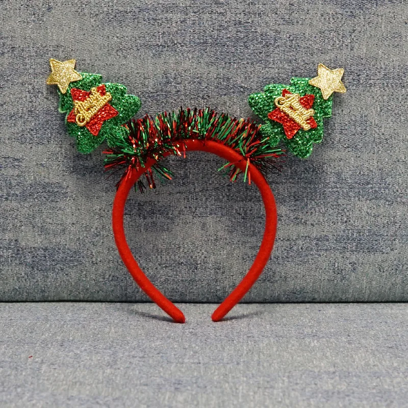 Christmas Headbands Hair Bands Christmas Tree Glitter Headbands Holiday Party Gift Costume for Women Party Cosplay Decoration