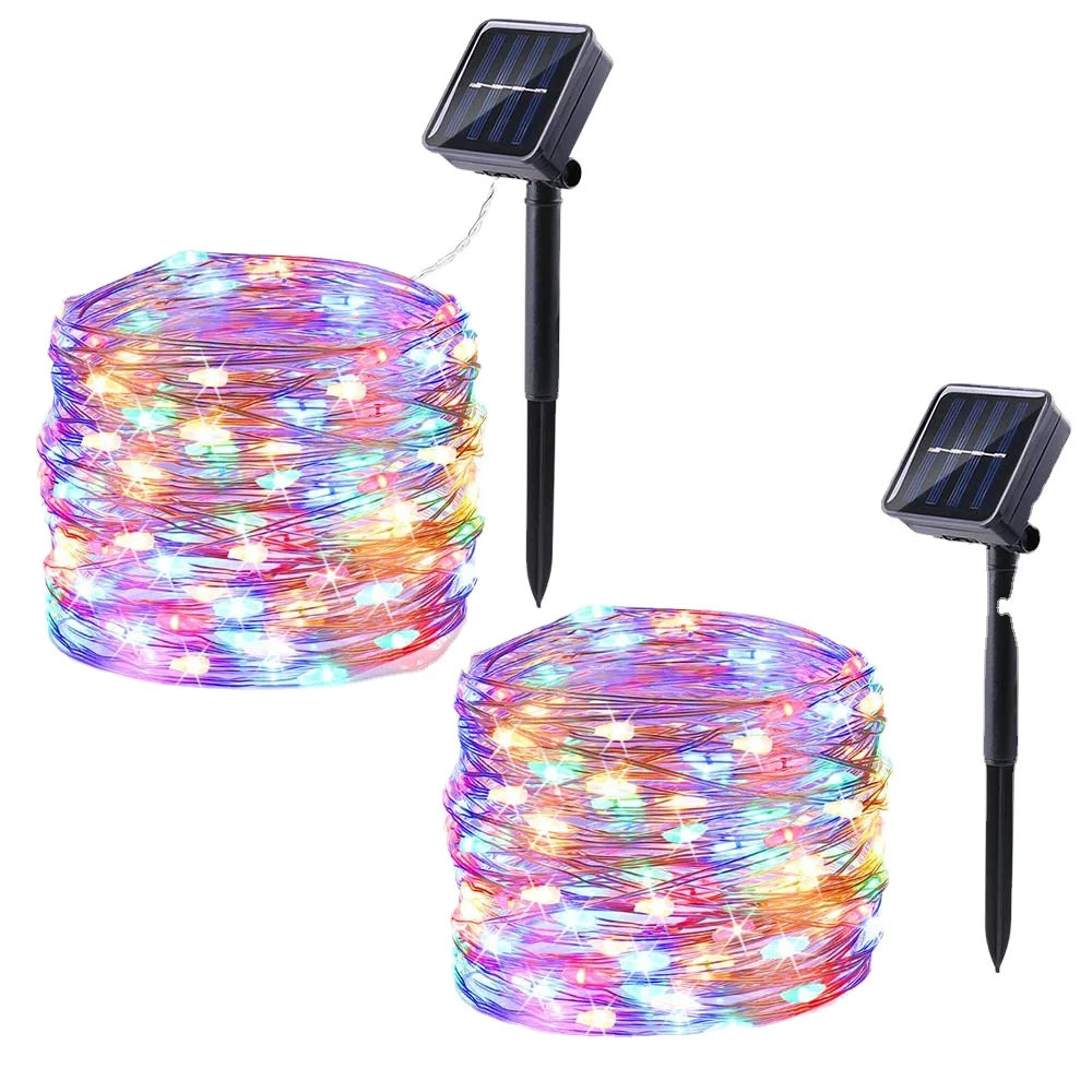 Outdoor Decoration Solar Christmas Decoration Light 8 Modeld Solar Led Light Decoration Solar Copper String Lights String