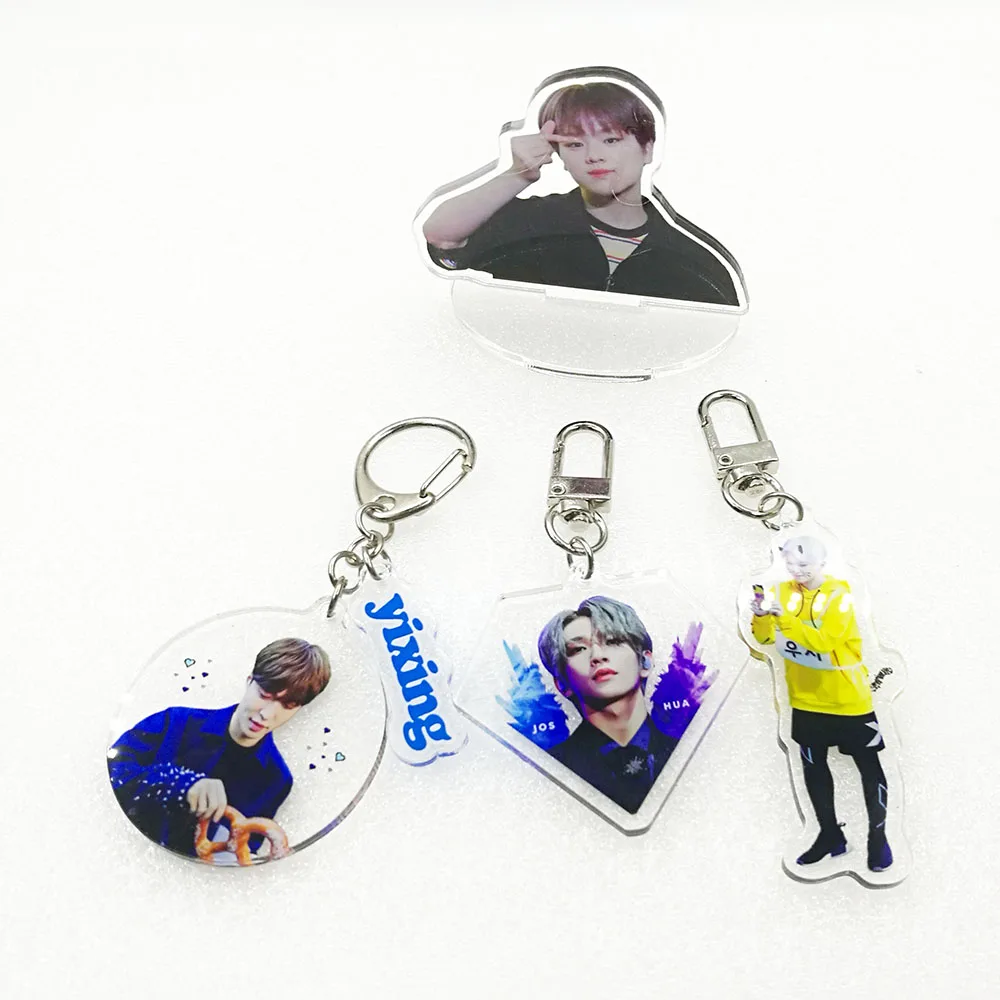custom clear print Kpop fashion idol members photo name acrylic keychain keyring