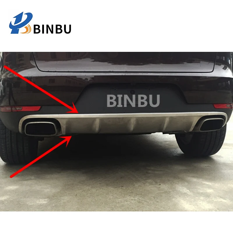 FOR Porsche Macan bumper diffuser Stainless steel guard board Front/ Rear Guard plate 2014-2017