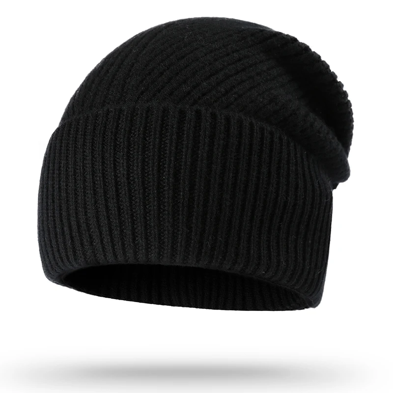 100% merino wool knitted winter beanie wool hats custom for men