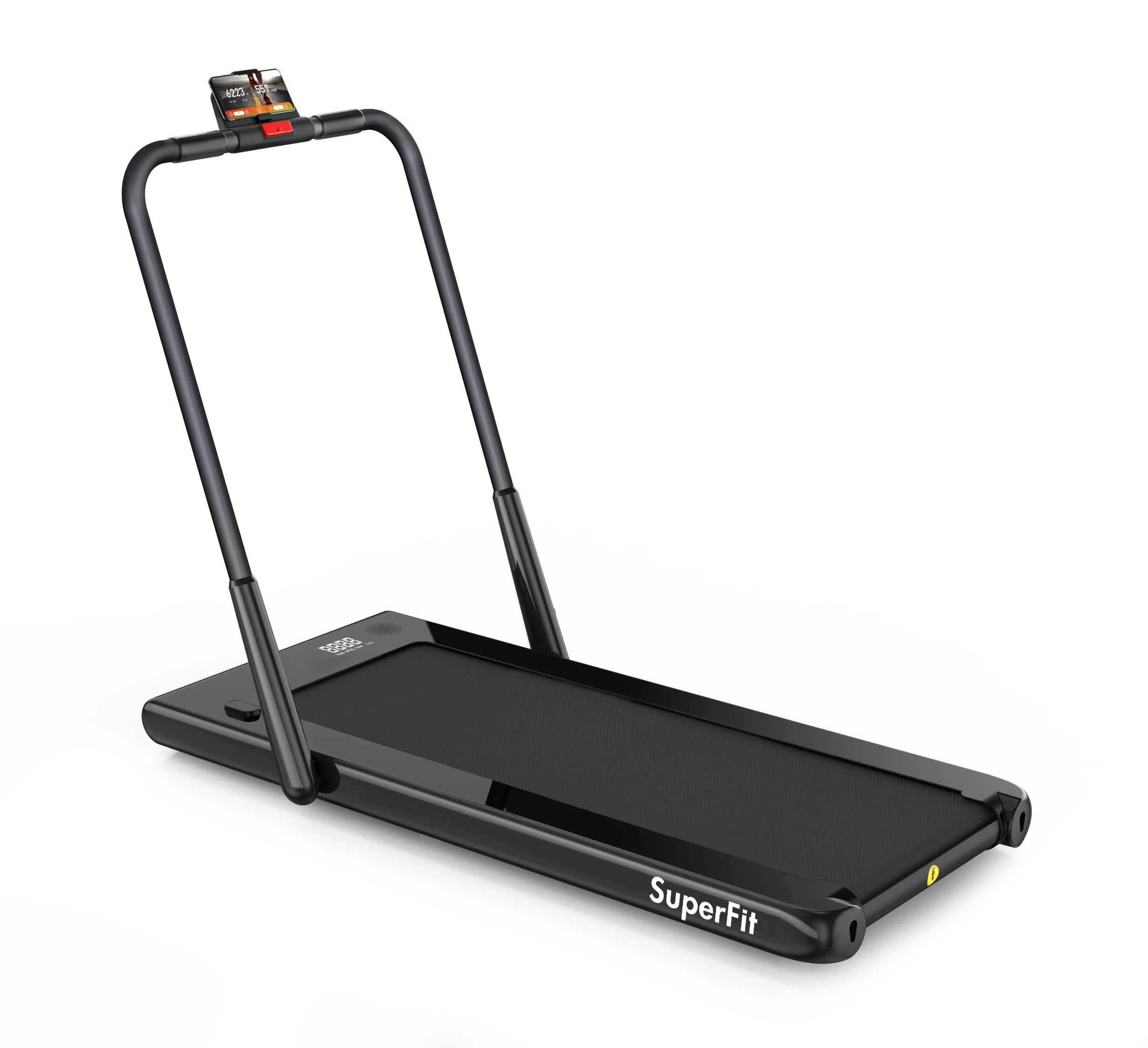 EQi Smart folding treadmill electric running and walking fitness equipment intelligent space saving mobile phone holder