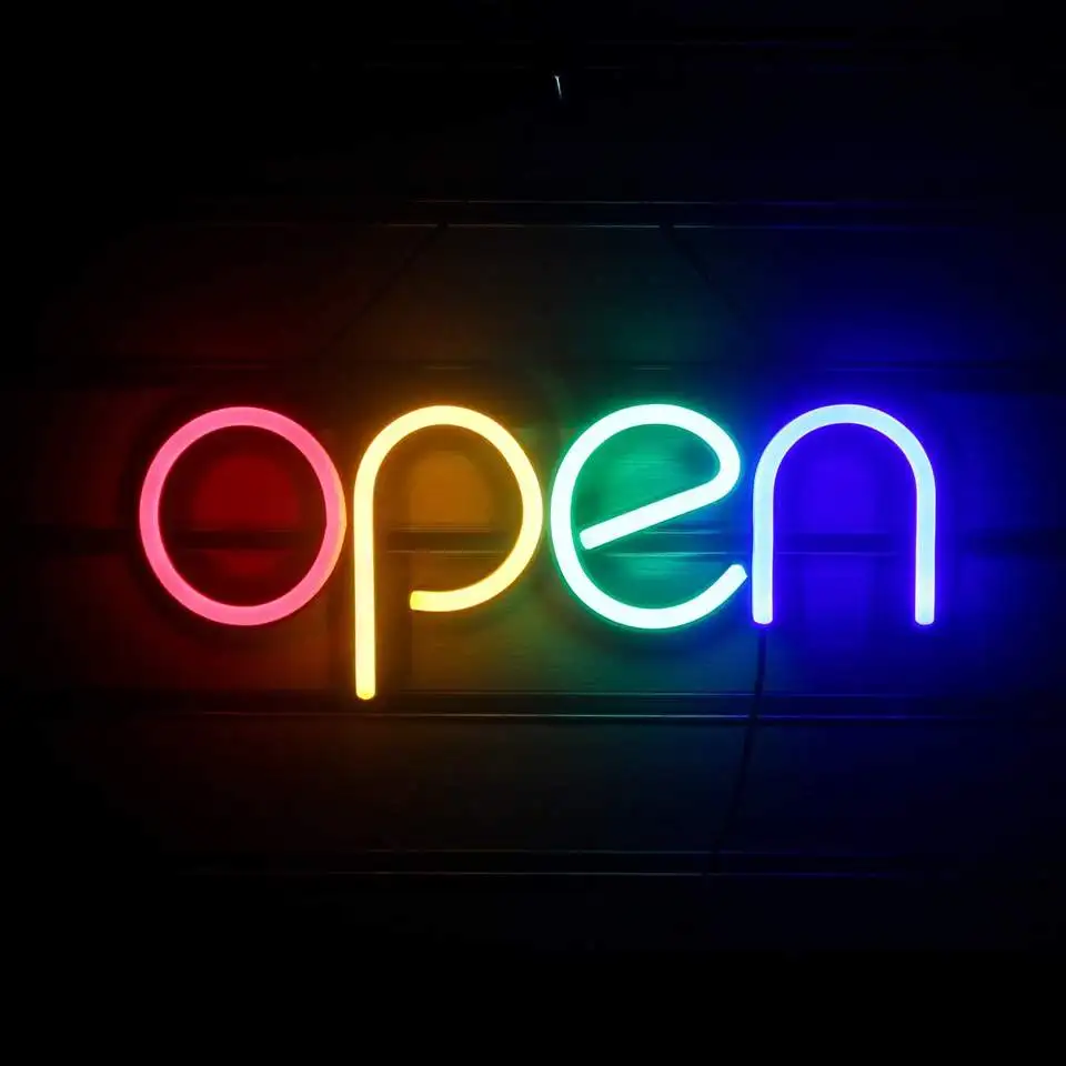 Open Letter Led Neon Sign Night Lights for Business BAR Restaurant Bedroom Coffee Shop Game Room Wall Art Decoration