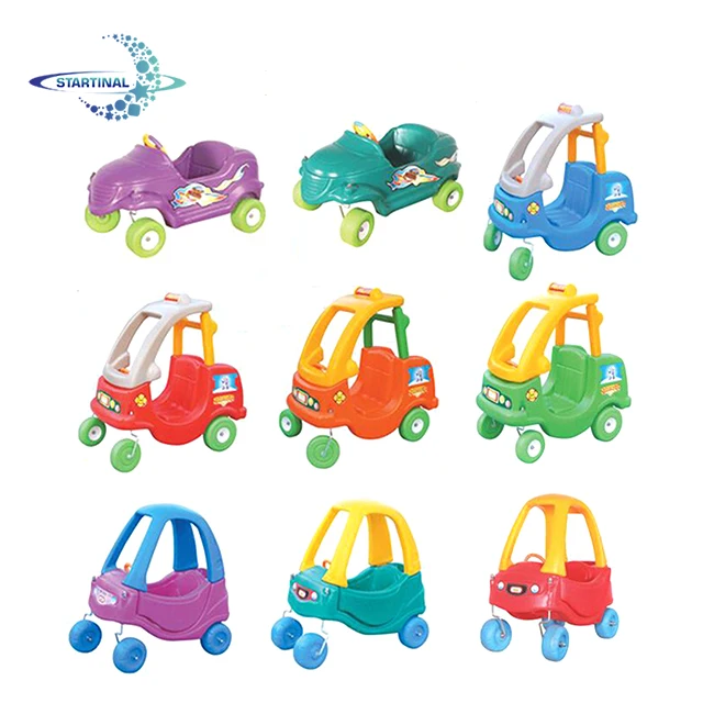 Indoor children ride on toy plastic cartoon car for kindergarten