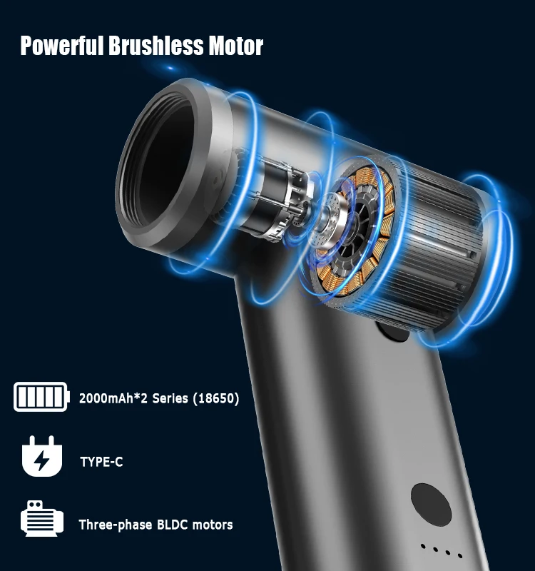 2 in 1 100000rpm vacuum cleaner air duster jet fan car dust blower bbq fan portable air blower for computer cleaning