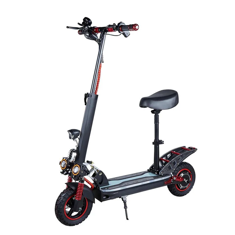 Two Wheel Double Suspension High Performance 800W E-Scooter Foldable Adult Electric Scooters with Seat and Led Light