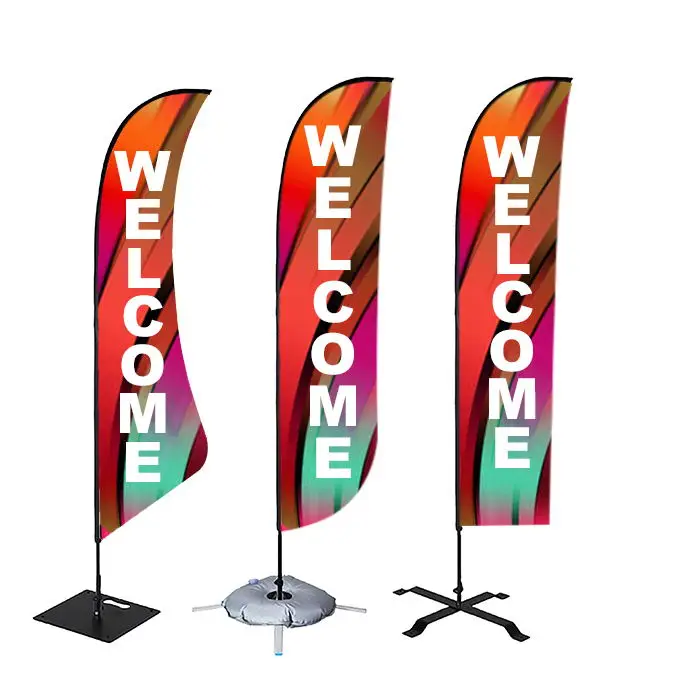 custom  trading flying banner beach feather flag custom advertising beach flags custom waterproof printed beach flag