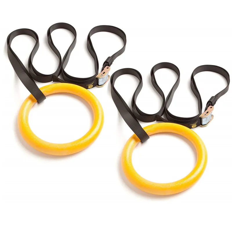 ABS Gymnastic Rings GYM Ring with nylon straps Fitness Training Dia28mmTraining Gymnastic Gym Rings
