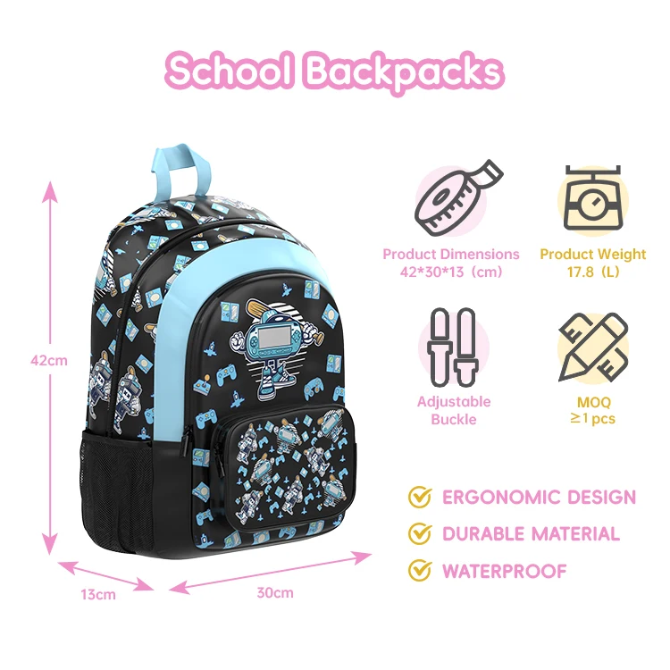 Custom Large Capacity Boys Kid Book Children Backpack School Bag For Students