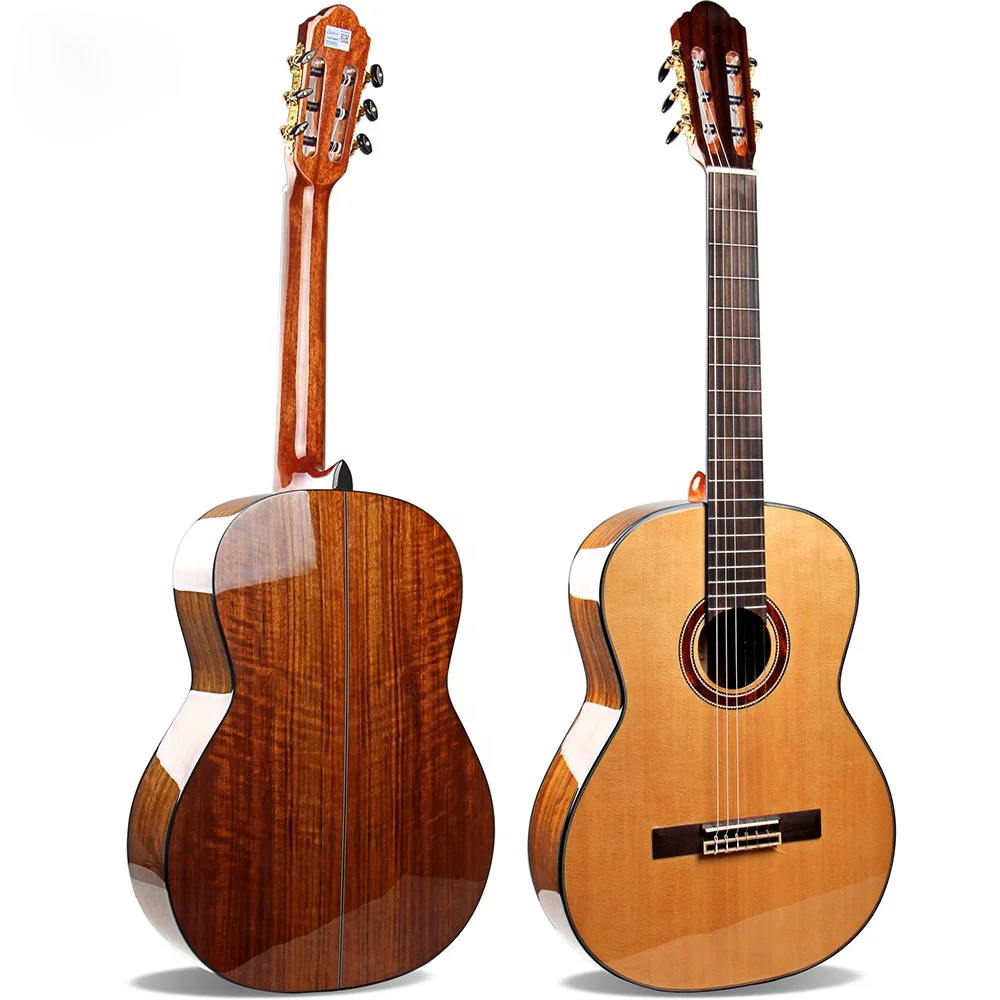 New Selling Chinese Manufacturer OEM Grade Solid Spruce top Walnut Back Cheap Price 39 Inch Full Size Classical Guitar Wholesale