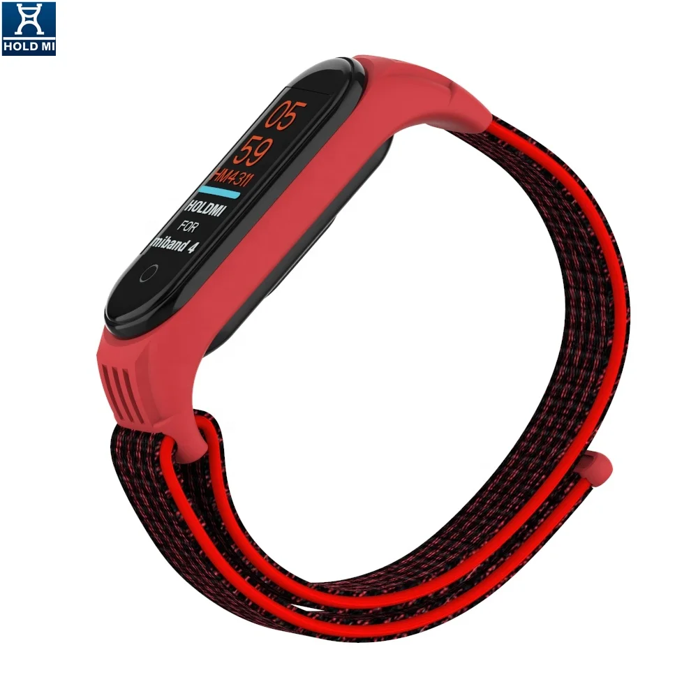 ODM Holdmi 4311 Series Smart Bracelet Color Replacement Nylon Red Black Miband 4 Strap 1 Lot = 1 Bag = 50 Pcs Same Color Strap