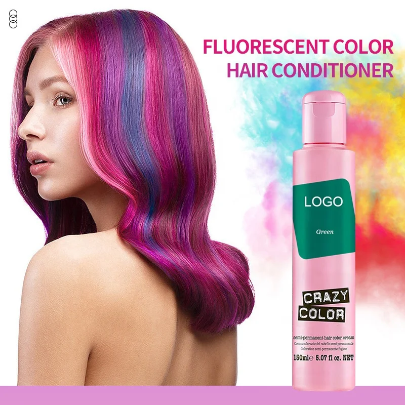High Quality Cruelty Free Temporary Semi Permanent Dye Fluorescent UV Neon Hair Colors Private Label