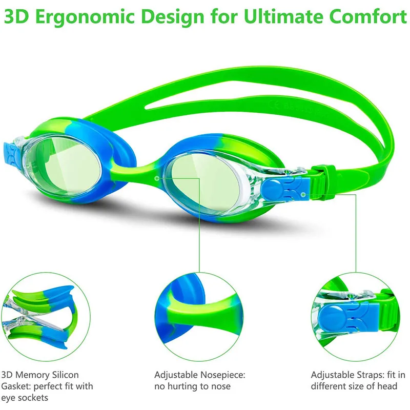 Детские плавательные очки, мягкие силиконовые прозрачные защитные очки от УФ-излучения