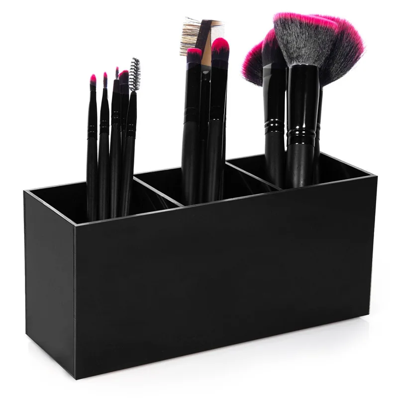 Acrylic Makeup Brush Holder Makeup Organizer Cosmetic Holder Lipstick Pencil Storage Container Transparent Storage Box Holder