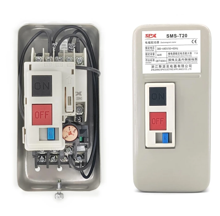 SPX SMS-T12 660V 20A 3.5Kw AC Electromagnetic Motor Starter Manufactured in China 415V 12A (8~16A)