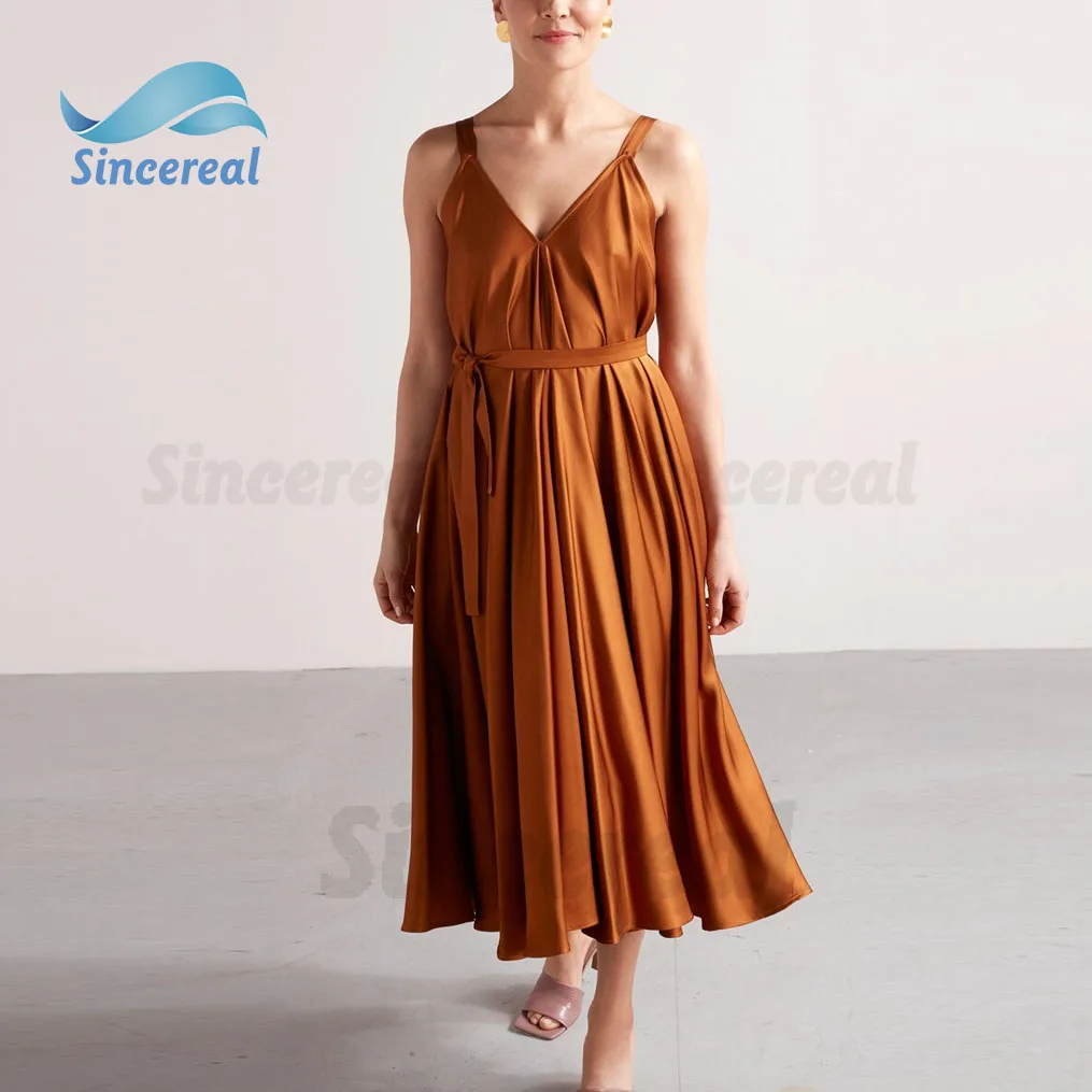 Fashion wholesale flowy midi strap dress summer pocket bridal pregnancy loose fitting plus size viscose slip dress for women