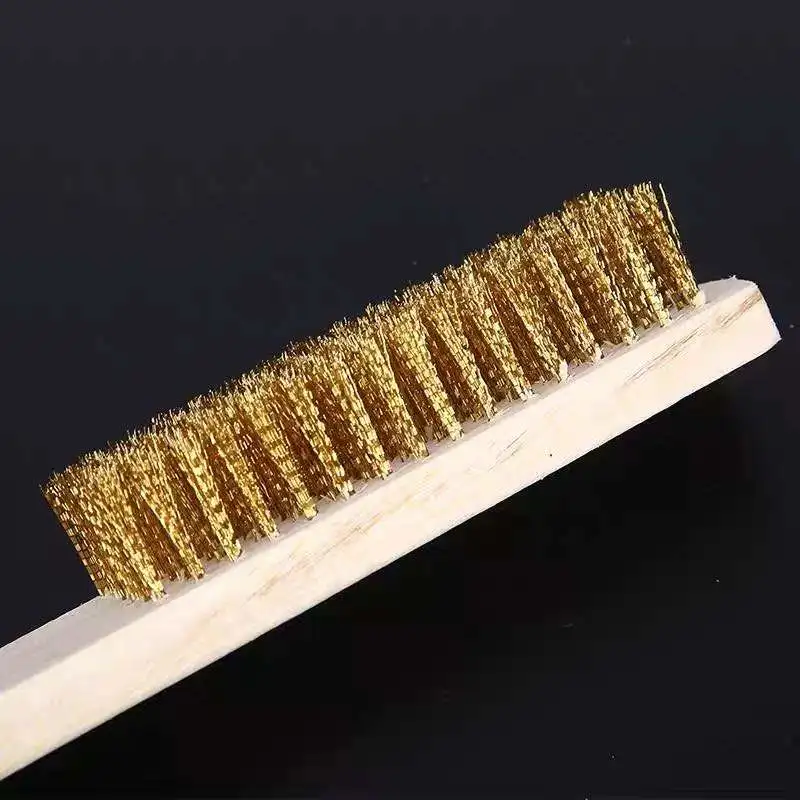 Pexcraft Factory Sell Stain Metal Paint Hand Tool Brushes Stainless Steel Wire Brush With Wood Handle
