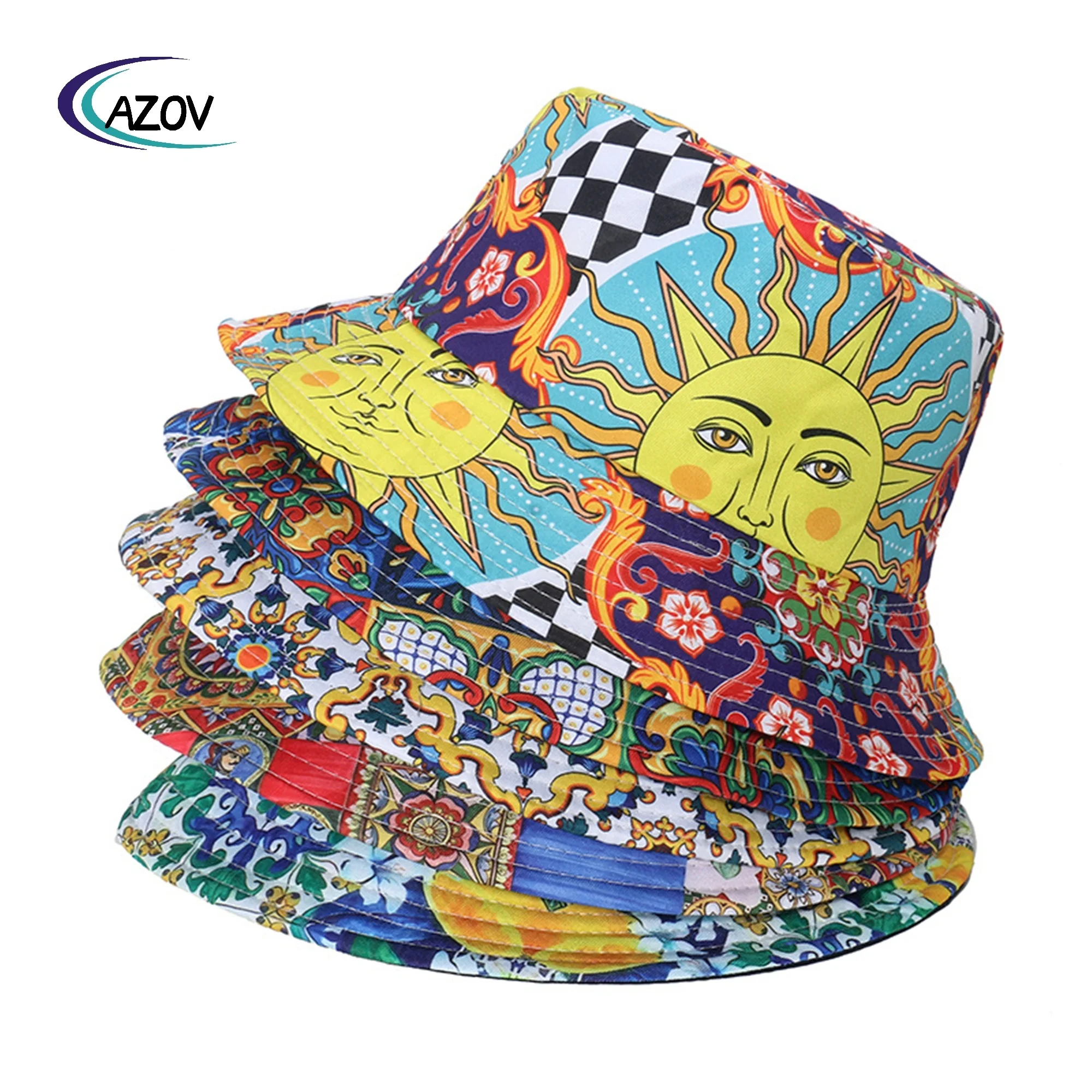 spring  summer 2025 sun hat retro ethnic style sun-proof basin hat bohemian bucket hat