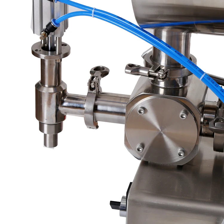 Semi auto pneumatic dosing cream cheese chilli paste peanut butter filling machine with mixer and heater