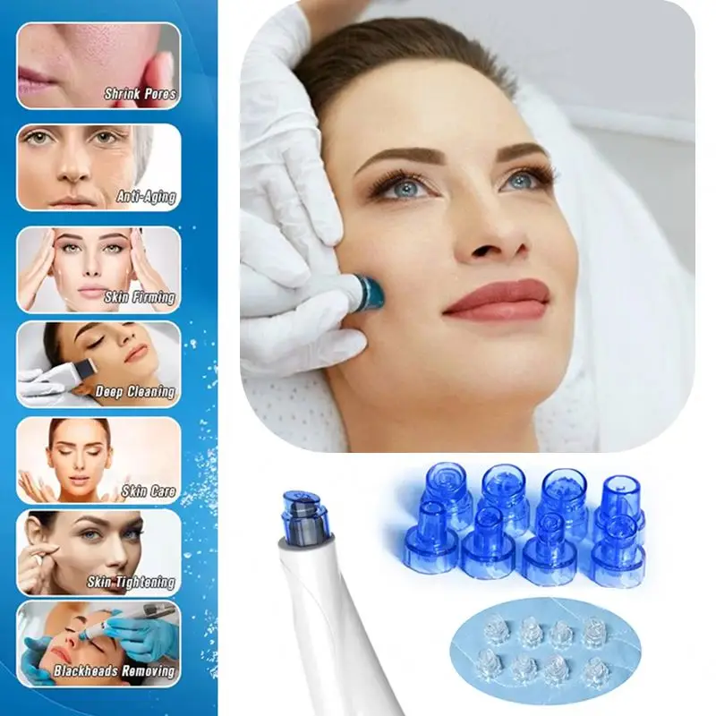 Hydra Benefits Facial New 2024 Ice Blue Hydro Solution Portable Products Cleaning & Oxygen Ems Tips Microdermabrasion Kit Pen
