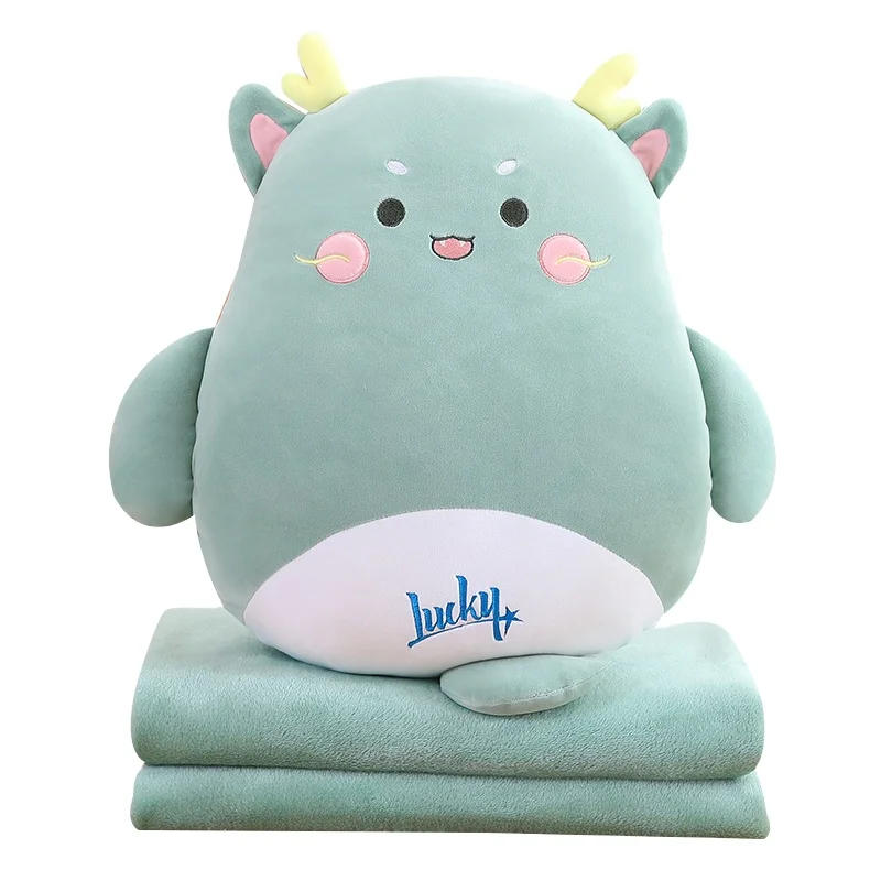 Custom Cute animal pillow blanket 3 in 1 custom plush pillow  with blanket
