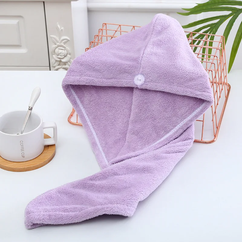 
Custom Logo Microfiber Hair Towel Wrap Super Absorbent Quick Dry Hair Turban for Drying Curly Long Thick Hair Towel 
