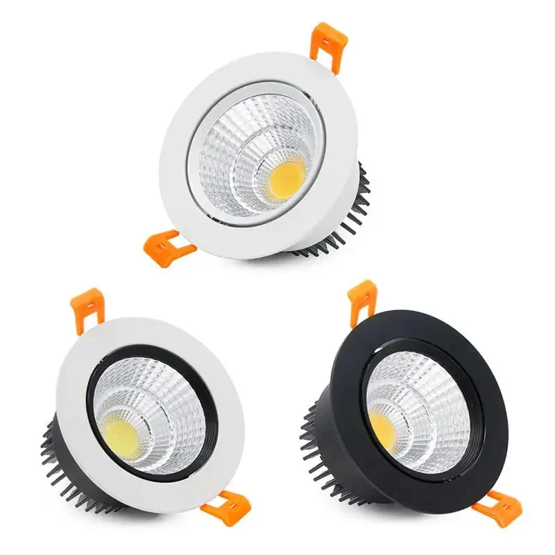 AC 85V-265V LED COB Downlight 5W 7W 10W 12W 15W 18W 20W 24W 30W Recessed Ceiling Lamp Spotlight for Home Use