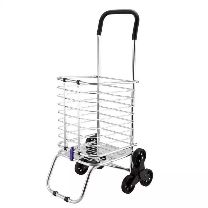 Convenient foldable shopping cart shopping cart small pull driver pull car folding aluminum trolley