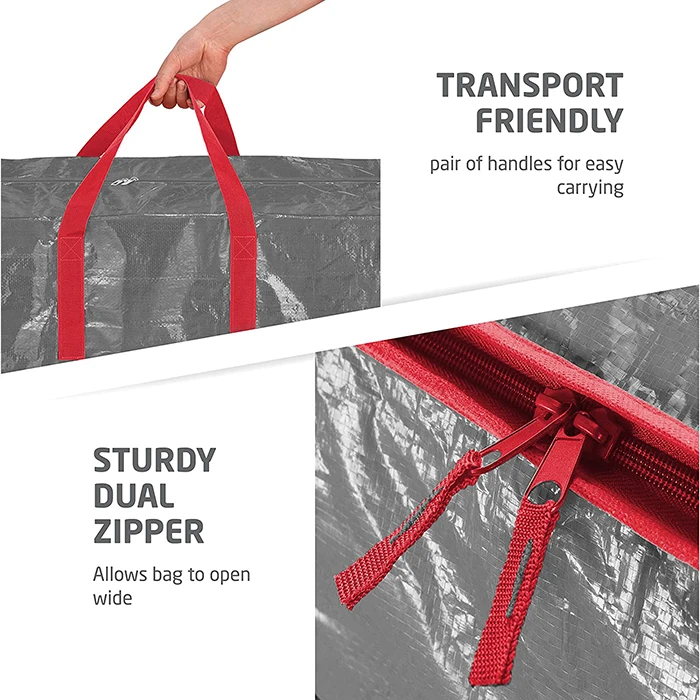 Лидер продаж, Высококачественная полиэтиленовая Водонепроницаемая Праздничная прочная сумка на молнии для рождественской елки