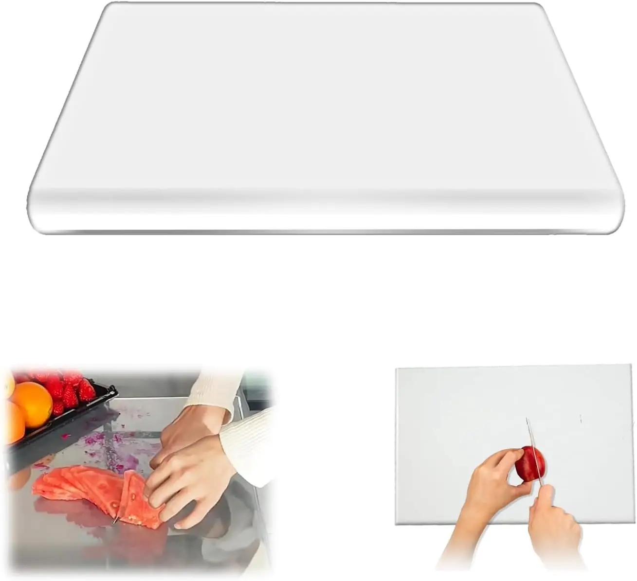 Clear Non Slip Countertop Board Includes Anti-slip Strips Acrylic Cutting Board with Counter Lip 18 x 14